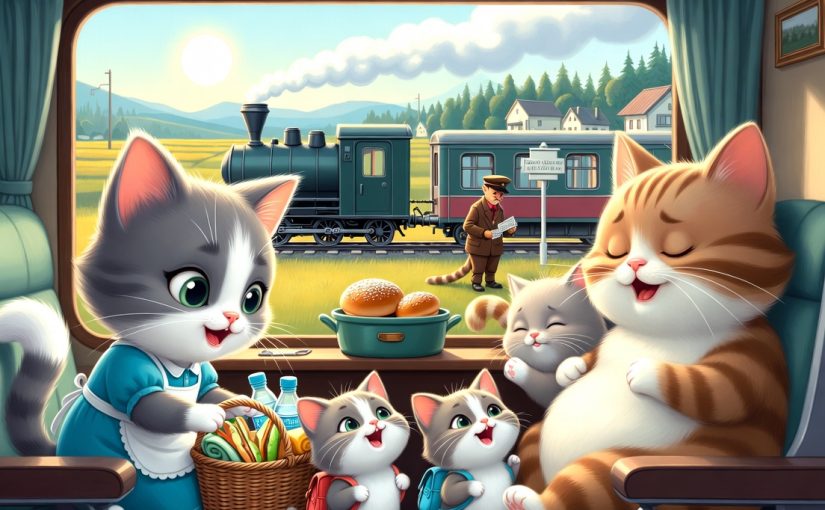 Kocia podróż pociągiem nad morze